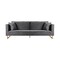 Armen Living Lenox Gray Velvet Modern Sofa with Brass Legs LCLN3GRY - alternate 1